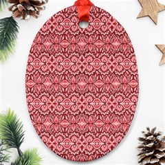 Pink art with abstract seamless flaming pattern Ornament (Oval)