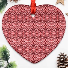 Pink art with abstract seamless flaming pattern Ornament (Heart)