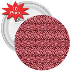 Pink Art With Abstract Seamless Flaming Pattern 3  Buttons (10 Pack)  by BangZart