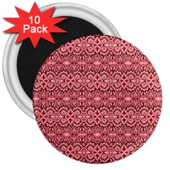 Pink art with abstract seamless flaming pattern 3  Magnets (10 pack) 