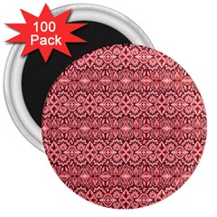 Pink art with abstract seamless flaming pattern 3  Magnets (100 pack)