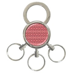 Pink art with abstract seamless flaming pattern 3-Ring Key Chain