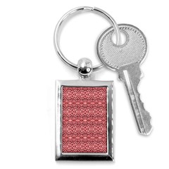 Pink art with abstract seamless flaming pattern Key Chain (Rectangle)