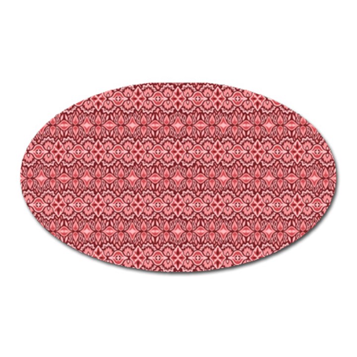 Pink art with abstract seamless flaming pattern Oval Magnet