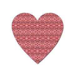 Pink art with abstract seamless flaming pattern Heart Magnet