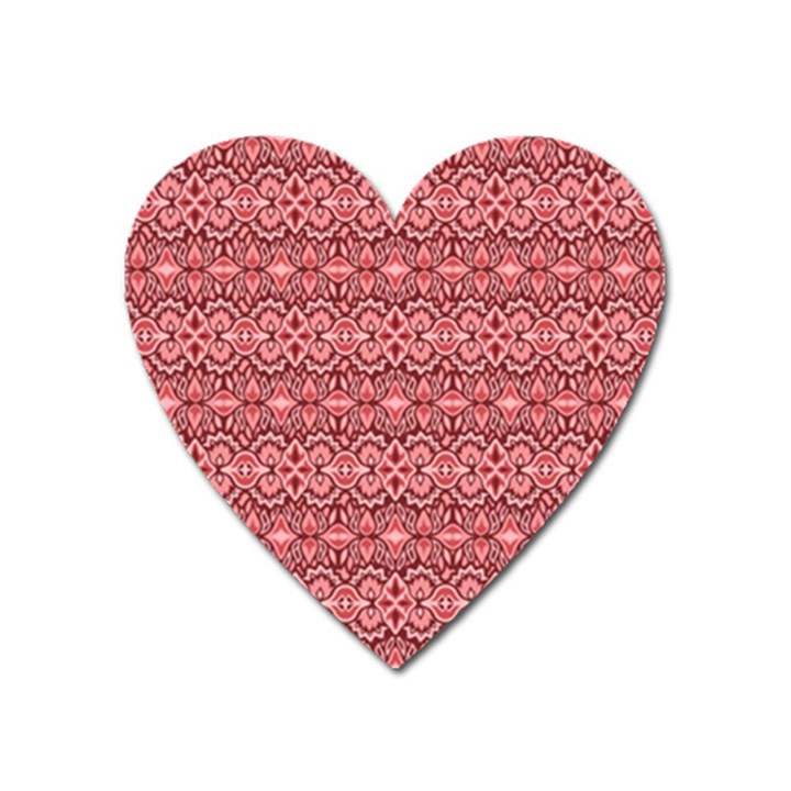 Pink art with abstract seamless flaming pattern Heart Magnet