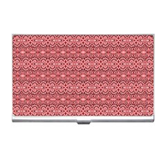 Pink art with abstract seamless flaming pattern Business Card Holder