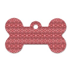 Pink art with abstract seamless flaming pattern Dog Tag Bone (One Side)