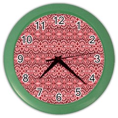 Pink Art With Abstract Seamless Flaming Pattern Color Wall Clock by BangZart