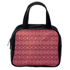 Pink art with abstract seamless flaming pattern Classic Handbag (One Side)