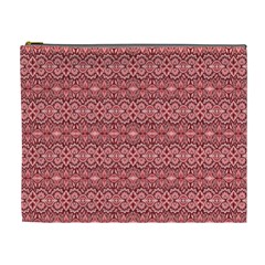 Pink Art With Abstract Seamless Flaming Pattern Cosmetic Bag (xl)