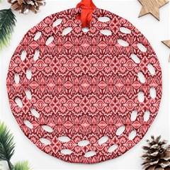 Pink art with abstract seamless flaming pattern Ornament (Round Filigree)