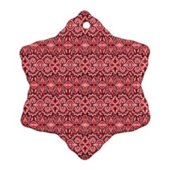 Pink Art With Abstract Seamless Flaming Pattern Ornament (snowflake)