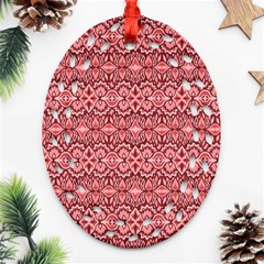 Pink art with abstract seamless flaming pattern Ornament (Oval Filigree)