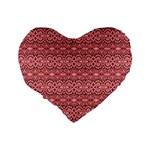 Pink art with abstract seamless flaming pattern Standard 16  Premium Heart Shape Cushions Back