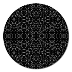 Black And White Tech Pattern Magnet 5  (round) by dflcprintsclothing