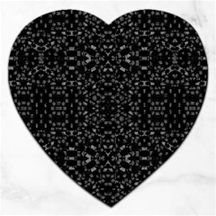 Black And White Tech Pattern Jigsaw Puzzle (heart) by dflcprintsclothing