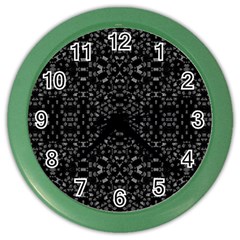 Black And White Tech Pattern Color Wall Clock by dflcprintsclothing