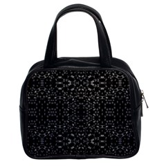 Black And White Tech Pattern Classic Handbag (two Sides)