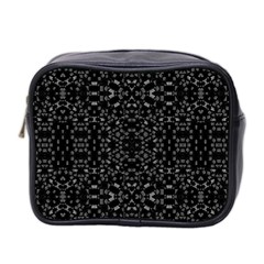 Black And White Tech Pattern Mini Toiletries Bag (two Sides)