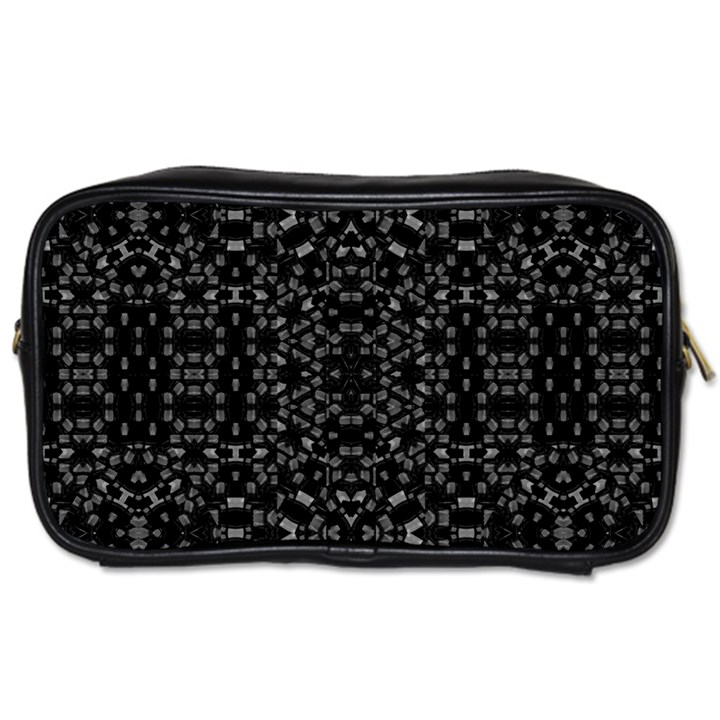 Black And White Tech Pattern Toiletries Bag (One Side)