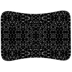 Black And White Tech Pattern Velour Seat Head Rest Cushion by dflcprintsclothing