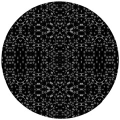 Black And White Tech Pattern Wooden Puzzle Round by dflcprintsclothing