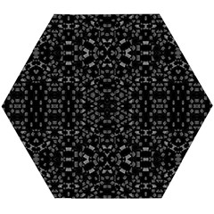 Black And White Tech Pattern Wooden Puzzle Hexagon by dflcprintsclothing