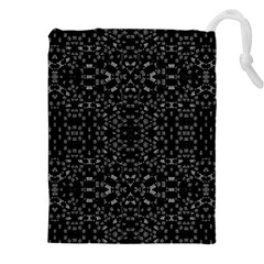 Black And White Tech Pattern Drawstring Pouch (5xl) by dflcprintsclothing