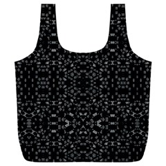 Black And White Tech Pattern Full Print Recycle Bag (xxl)