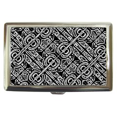 Linear Black And White Ethnic Print Cigarette Money Case