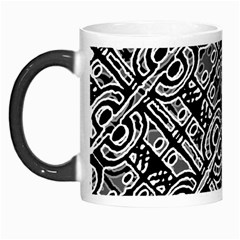 Linear Black And White Ethnic Print Morph Mugs