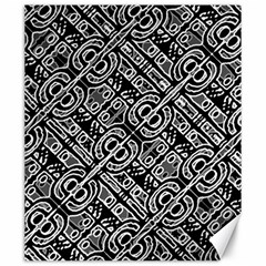 Linear Black And White Ethnic Print Canvas 20  X 24  by dflcprintsclothing