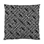 Linear Black And White Ethnic Print Standard Cushion Case (One Side) Front