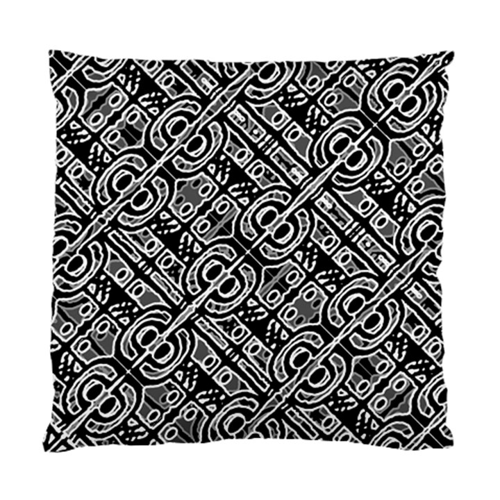 Linear Black And White Ethnic Print Standard Cushion Case (One Side)