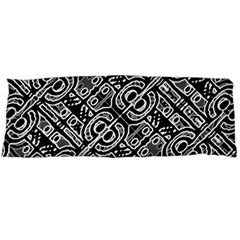 Linear Black And White Ethnic Print Body Pillow Case (dakimakura) by dflcprintsclothing