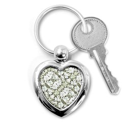 Modern Abstract Intricate Print Pattern Key Chain (heart) by dflcprintsclothing