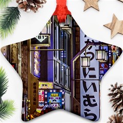 Shinjuku District Urban Night Scene, Tokyo Japan Ornament (star) by dflcprintsclothing