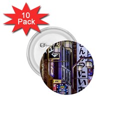 Shinjuku District Urban Night Scene, Tokyo Japan 1.75  Buttons (10 pack)