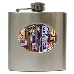 Shinjuku District Urban Night Scene, Tokyo Japan Hip Flask (6 Oz) by dflcprintsclothing