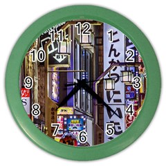 Shinjuku District Urban Night Scene, Tokyo Japan Color Wall Clock by dflcprintsclothing