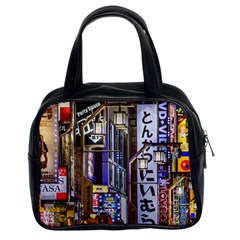 Shinjuku District Urban Night Scene, Tokyo Japan Classic Handbag (two Sides) by dflcprintsclothing