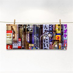 Shinjuku District Urban Night Scene, Tokyo Japan Hand Towel by dflcprintsclothing