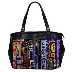 Shinjuku District Urban Night Scene, Tokyo Japan Oversize Office Handbag