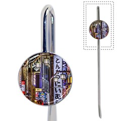 Shinjuku District Urban Night Scene, Tokyo Japan Book Mark by dflcprintsclothing