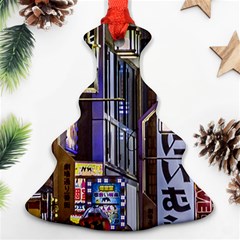 Shinjuku District Urban Night Scene, Tokyo Japan Christmas Tree Ornament (two Sides) by dflcprintsclothing