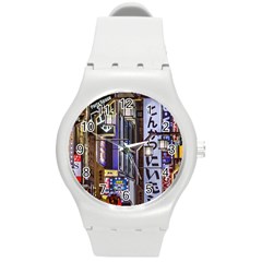 Shinjuku District Urban Night Scene, Tokyo Japan Round Plastic Sport Watch (m) by dflcprintsclothing