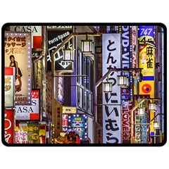 Shinjuku District Urban Night Scene, Tokyo Japan Double Sided Fleece Blanket (large) 