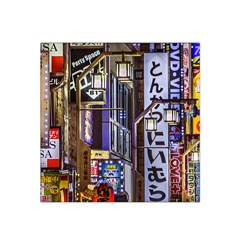 Shinjuku District Urban Night Scene, Tokyo Japan Satin Bandana Scarf