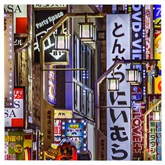 Shinjuku District Urban Night Scene, Tokyo Japan Wooden Puzzle Square by dflcprintsclothing